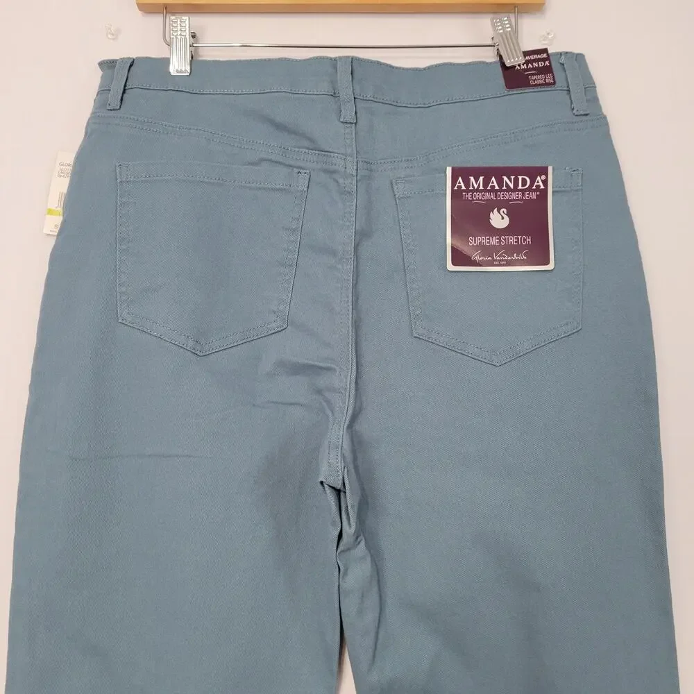 Gloria Vanderbilt Amanda Supreme Stretch Jeans sz 14 Blue Coastal Classic New